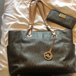 MK tote and wallet combo